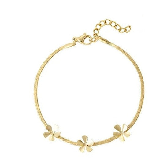 Flower Armkette Gold 18K Edelstahl